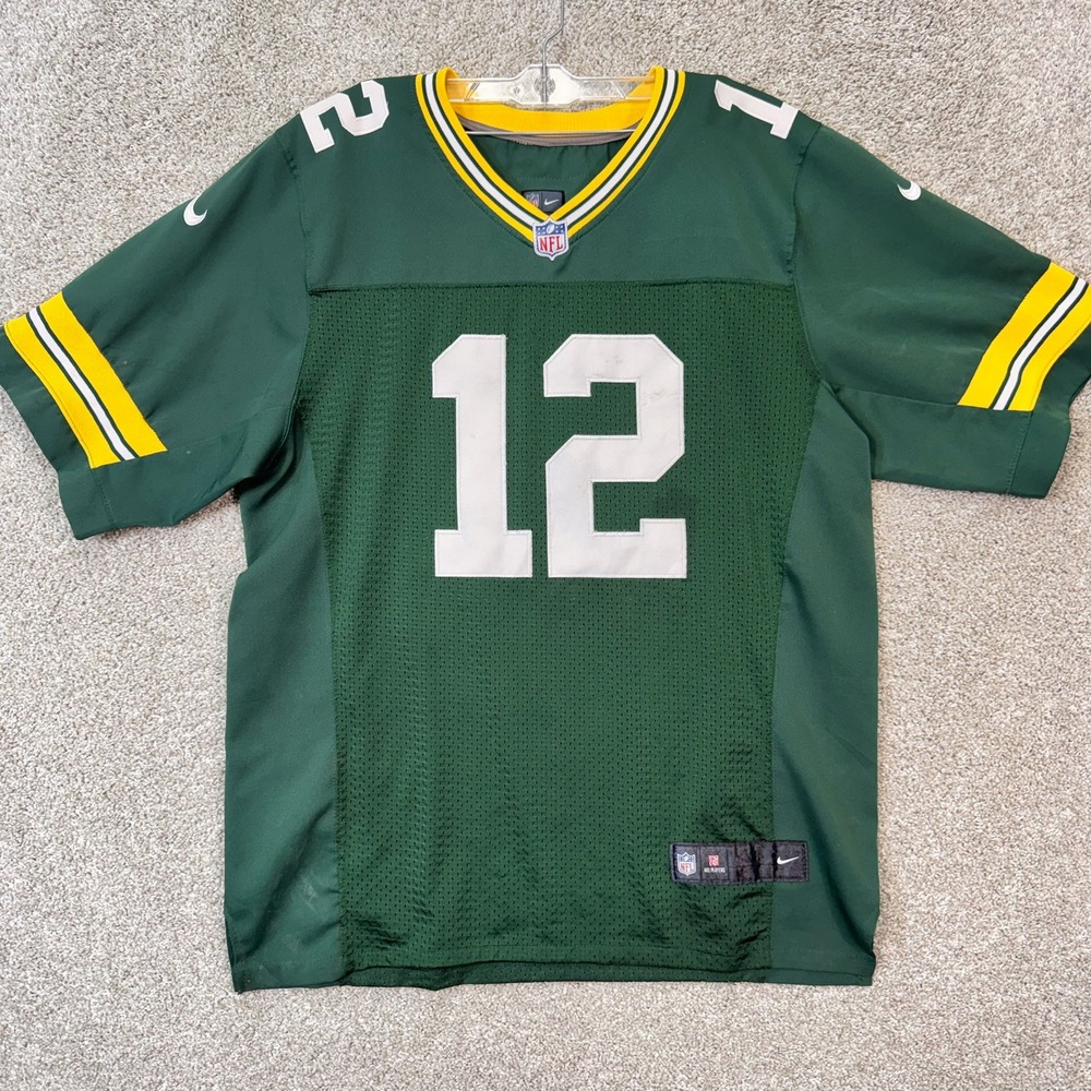 Green Bay Packers Nike Jersey Mens 44 Aaron Rodgers Green NFL On Field EUC